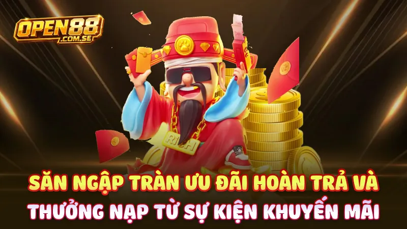Săn ngập tràn ưu đãi hoàn trả và thưởng nạp từ sự kiện khuyến mãi Open88